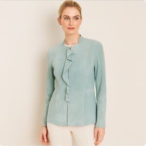 Carlisle Blue-Green Suede Blazer